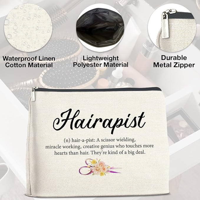 Hairstylist Makeup Bag Gifts for Hair Stylist Hairdresser Hairapist Cosmetic Bag Zipper Makeup Pouch