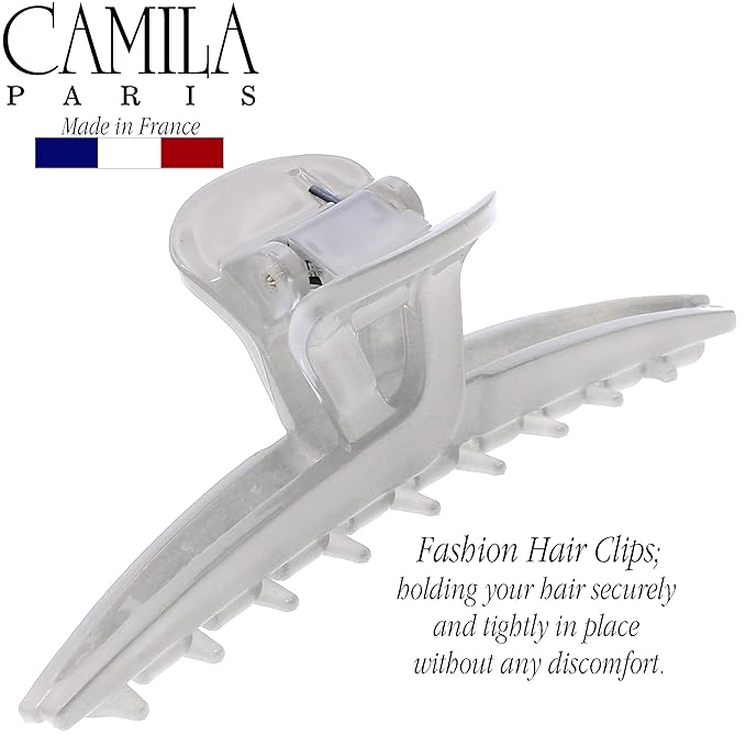 Camila Paris CP3230 French Hair Clip for Women, Narrow, Strong Hold Grip Double Teeth Girls Hair Claw Clips Jaw, Fashion Durable Styling Hair Accessories for Women, Made in France