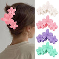 Hawaiian Flower Hair Clips Large Matte Hair Claw for Women Non-Slip Strong Hold Clips for Thick Hair, Hair Accessories for Women and Girls,Light Green,Purple, Pink,White