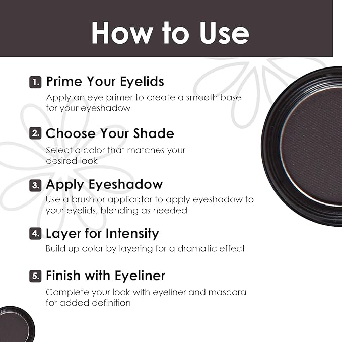 Vera Moore Eyeshadow, Highly Pigmented Eyeshades and Textures, Provide Bold and Lasting Looks, Suitable for Any Event, Easily Blendable Eye Makeup in Multiple Shades. (Noir)