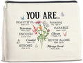 Religious Makeup Bag Motivational Christian Gifts You Are Beautiful Cosmetic Bag Zipper Makeup Pouch