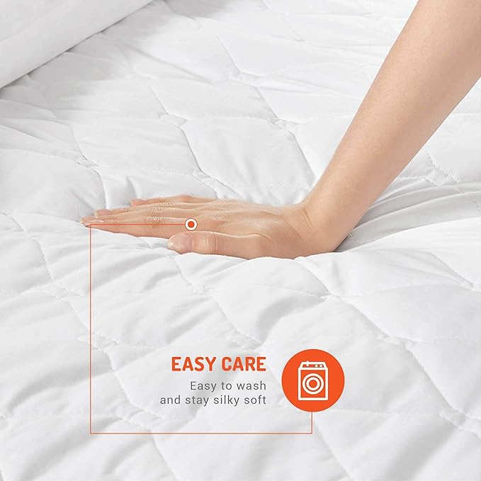 Degrees Of Comfort Heated Mattress Pad Twin Size | Zone Heating Electric Bed Warmer W/Auto Shut Off | Fit Up to 15 Inch | 12.5ft Long Cord - 39x75 Inch, White