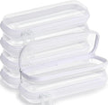 Sanwuta 6 Pcs Clear Hard Zipper Case Hard Plastic Zipper Pouches Makeup Bag Pencil Pouches Transparent Cases for Snacks Plastic Storage Organizer Box for Travel(White,7.87 x 2.56 x 1.57 Inch)