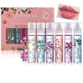 Girls Roll On Lip Gloss Set with Case, 6 Pcs Glossy Lip Make up for Kids and Teens Fruity Flavors, Kid Friendly, Party Gift, Best Friends (Pink-6)