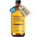 Zen Routine Organic Castor Oil (32oz Big Glass Bottle) Hexane Free – Hair Growth Oil, Eye Lashes & Stomach – Pure 100% Cold Pressed Unrefined Oil for Castor Pack – USDA Certified, Made in the USA
