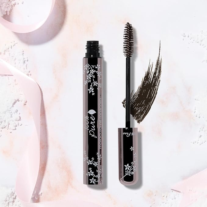 100% PURE Maracuja Oil Mascara Dramatic Intense Volume & Length Natural Fruit Pigmented Voluminous Eyelash Makeup No Clumping, Smudging or Flaking - Vegan, Dark Chocolate Color - 0.35 oz