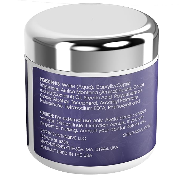 SKINTENSIVE Arnica Bruise Cream for Thin Skin - Moisturizing, Vitamin K C and E, Skin Renewal, 4 Oz [Jar May Vary]