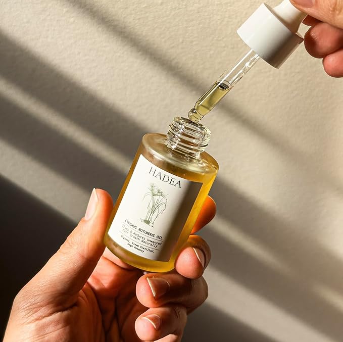 HADEA Cyperus Rotundus Oil to Reduce Hair Growth 100% Organic High-Potency Steam Distilled Cyprus Nutgrass Cypress Hair Inhibitor | Cypress Rotundus Oil For Pcos, Hirsutism, Any Unwanted Hair 30ml