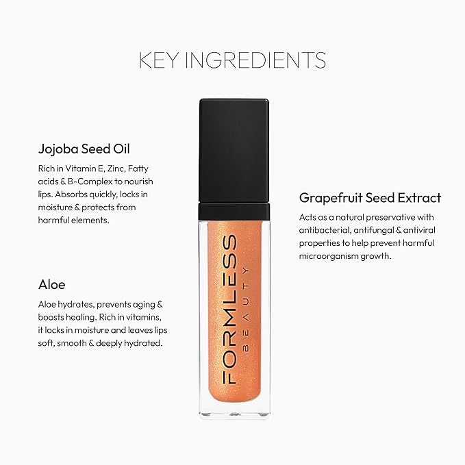 Formless Beauty by Jenny McCarthy Lip Gloss Bundle – Jenny’s Duo (Majestic Peach & Divine) – Hydrating, Clean, Non-Toxic, High-Shine Finish