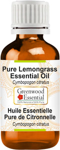 Greenwood Essential Pure Lemongrass Essential Oil (Cymbopogon citratus) Steam Distilled 15ml (0.50 oz)