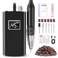 Beloving Portable Nail Drill Professional, 45000RPM Rechargeable Nail Drill Electric File Machine for Acrylic Gel Polish Remover, Cordless Nail Kit for Manicure Pedicure with 11 Bits for Salon (Black)