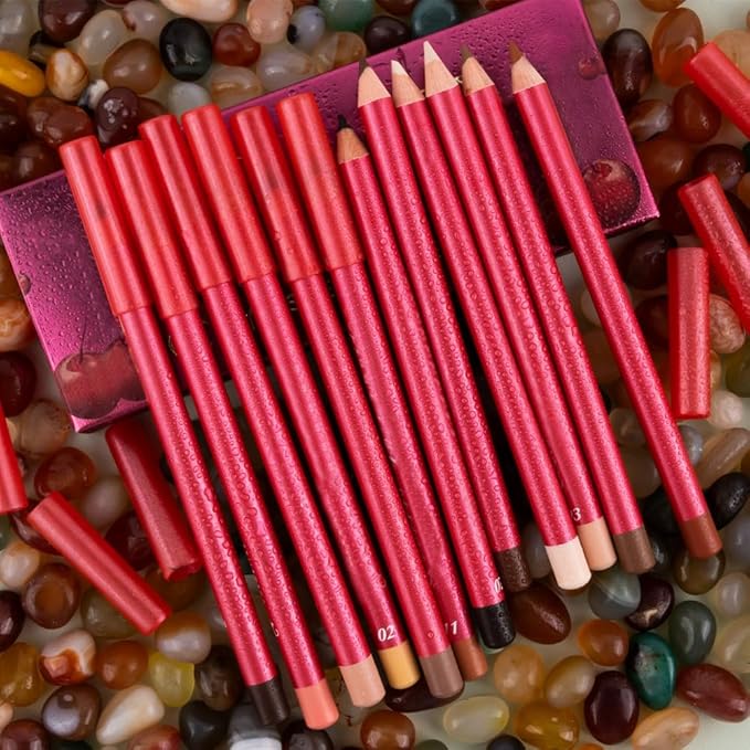 12Pcs Matte Lipstick Crayon Lip Liner pencil Set, Creamy & Hydrating Matte Lip Pencil, Smudge-Proof, Long-Wear Waterproof Lipstick Liner to Create Perfect Lip Makeup (12pcs) Set #02