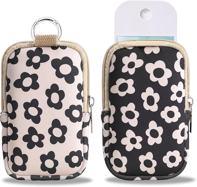 COOKOOKY 2 Pack Hand Sanitizer Spray Case Compatible with Touchland, Hand Sanitizer Holder, Mini Zippered Pouch, Small Makeup Bag for Women Friends Girls Gifts Idea