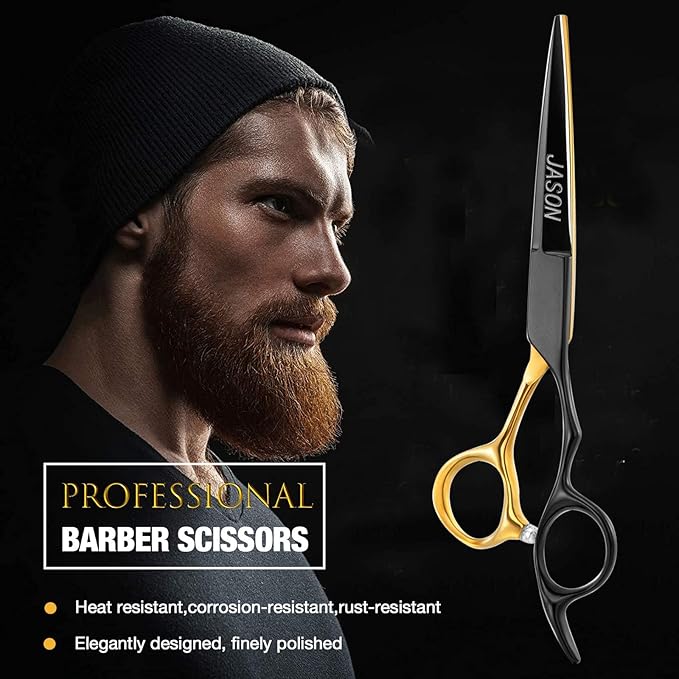 JASON 6'' Hair Cutting Scissors Professional Barber Shears 440C Japanese Stainless Steel Stylist Trimming Shear Salon Razor Edge Scissor Christmas Gift