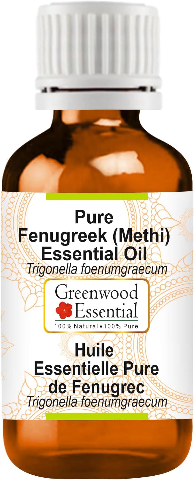 Greenwood Essential Pure Fenugreek(Methi) Essential Oil (Trigonella foenumgraecum) Steam Distilled 30ml (1.01 oz)