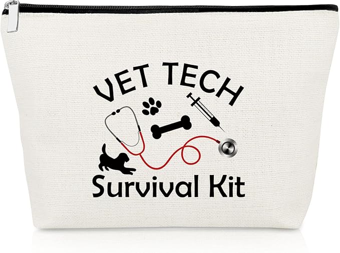 Veterinarian Appreciation Gifts Inspirational Makeup Bag Vet Tech Thank You Presents for Medical Veterinary Practitioner Animal Lovers Doctor Cosmetic Bag Rescuing Animal Gift Vet Cosmetic Pouch