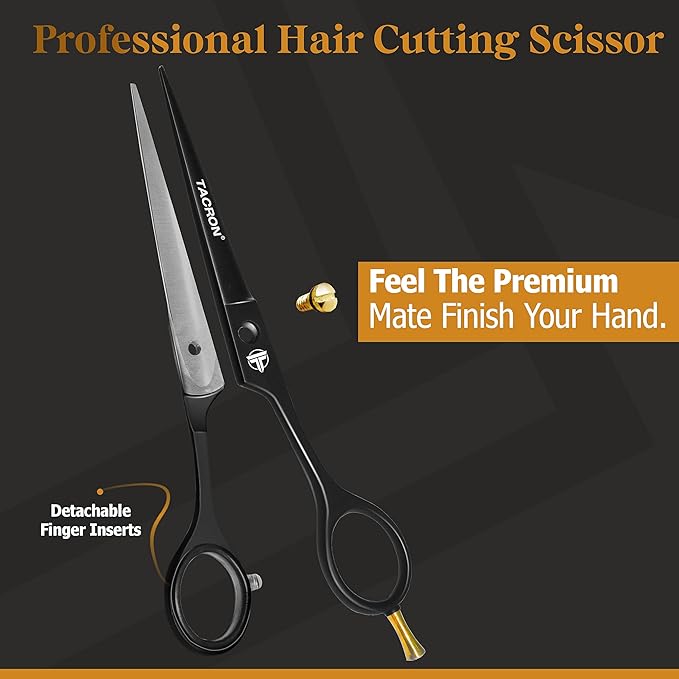 Professional Hair Scissors 6.5 Inch - Premium High Carbon Stainless Steel - Ergonomic Design Ultra Sharp Hair cutting Scissors Blades - Barber Salon Hair Shears for Haircut Scissors