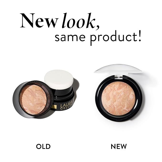 LAURA GELLER NEW YORK Award-Winning Baked Balance-n-Brighten To Go Travel Size Color Correcting Powder Foundation - Golden Medium - Buildable Light to Medium Coverage - Demi-Matte Natural
