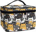 JoyLamoria Cute Cat Print Makeup Bag Pouch Cosmetic Bag Toiletry Bag Desk Cosmetics Pouch Storage Decor