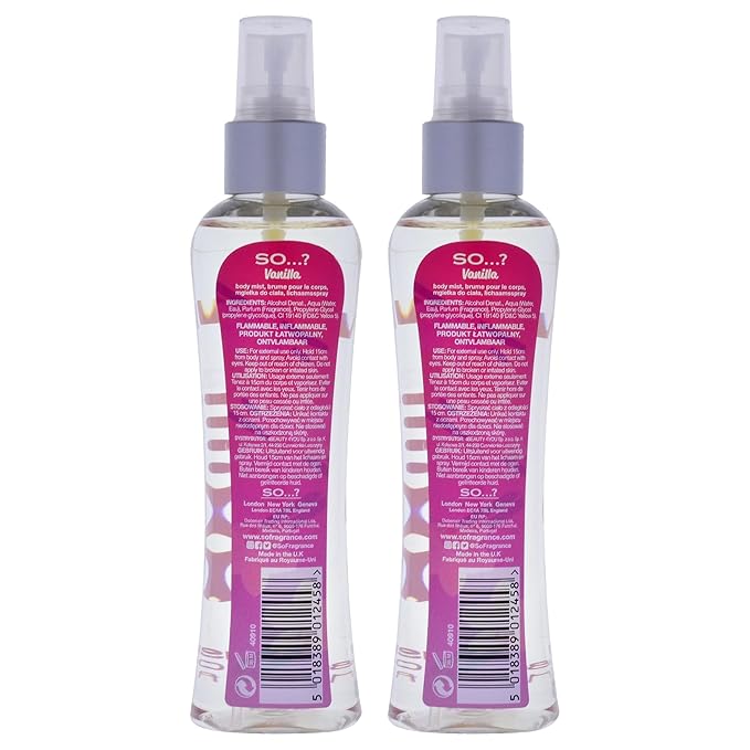 So...? Vanilla Body Mist for Women - 3.5 oz Body Mist - Pack of 2