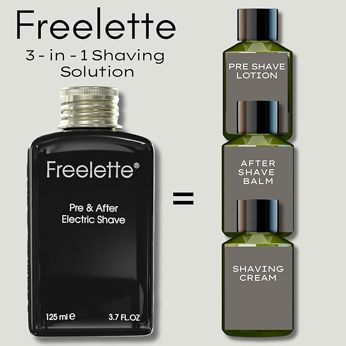 Pre Electric Shave After Shave Lotion Cream - Best For Close Shave - Smooth Irritation-Free Shaving - Shooting and Mousturising Formula Balm. Freelette. Pherolink 3.76 Ounce (Pack of 1), LEMONGRASS