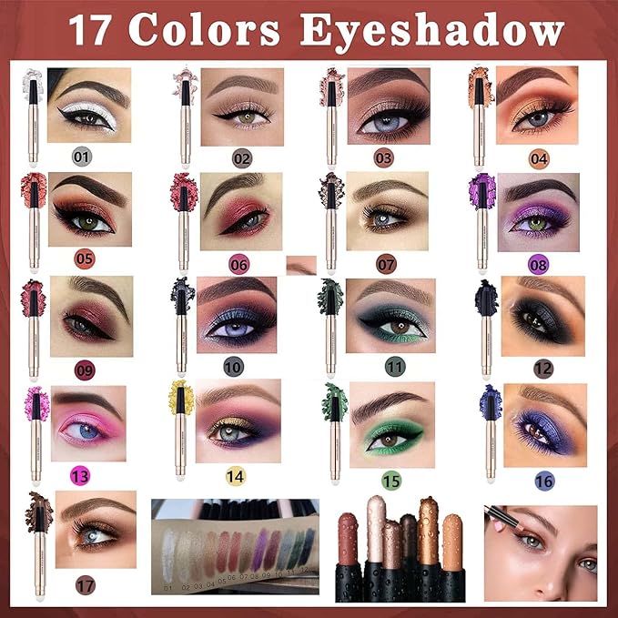 Green Eyeshadow Stick Eye Makeup Cream Smooth Shimmer Eyeshadow Pencil Primer Glitter Dark Light Matte Single base Crayon Primer Palette Eyeliner Hypoallergenic Waterproof Long Lasting