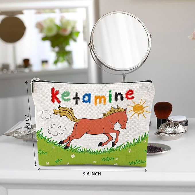 Nurse Practitioner Gifts Makeup Bag, Nurse Accessories Funny Horse Cosmetic Bag, Travel Organizer Zipper Pouch Thank You Gifts for Women Coworker Physician Assistant Nurses Week