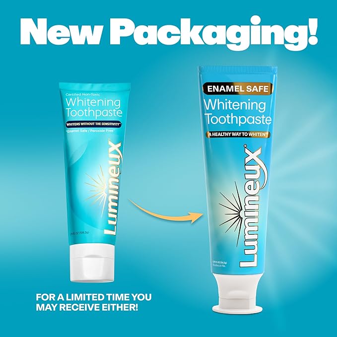 Lumineux Whitening Starter Set – Peroxide Free - Enamel Safe for Whiter Teeth – Includes 7 Whitening Treatments & 2 Pack Whitening Toothpaste, Fluoride Free & Dentist Formulated