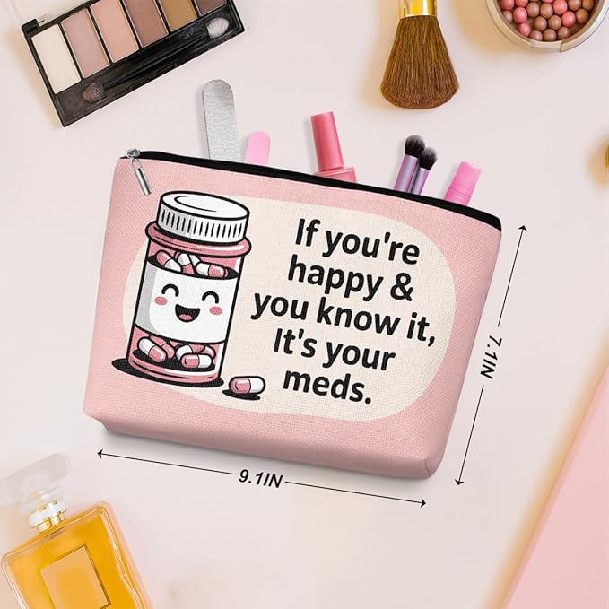 2 Pcs Medicine Makeup Bag, Large Capacity Travel Makeup Case Cosmetic Bags for Women, Portable Pouch Purse Travel Essentials Toiletries Accessories, Christmas Birthday Gifts for Women-2