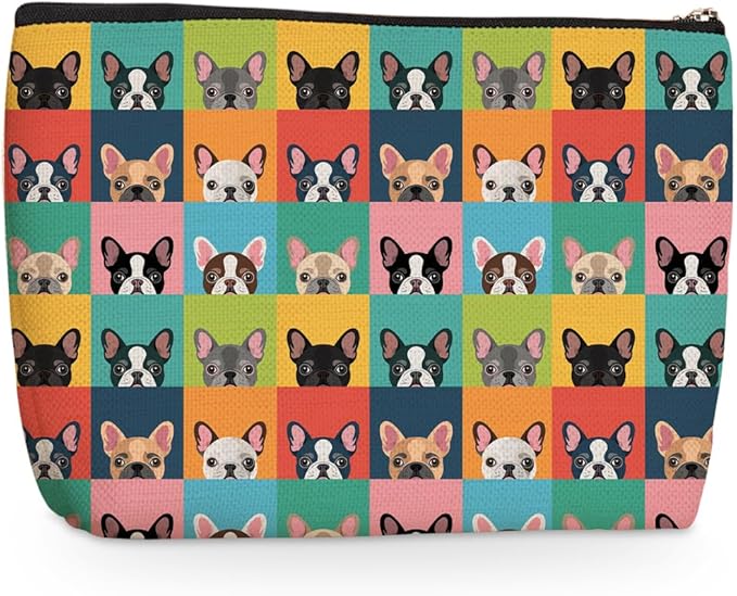 Colorful Dog Makeup Bag, Large Capacity Travel Makeup Case Cosmetic Bags for Women, Portable Pouch Purse Travel Essentials Toiletries Accessories, Christmas Birthday Gifts for Women