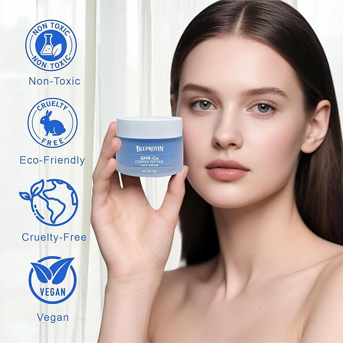 Copper Peptide Face Cream Anti-Aging and Firms Skin GHK-Cu Peptide locks in moisture and repairs skin imperfections 50g