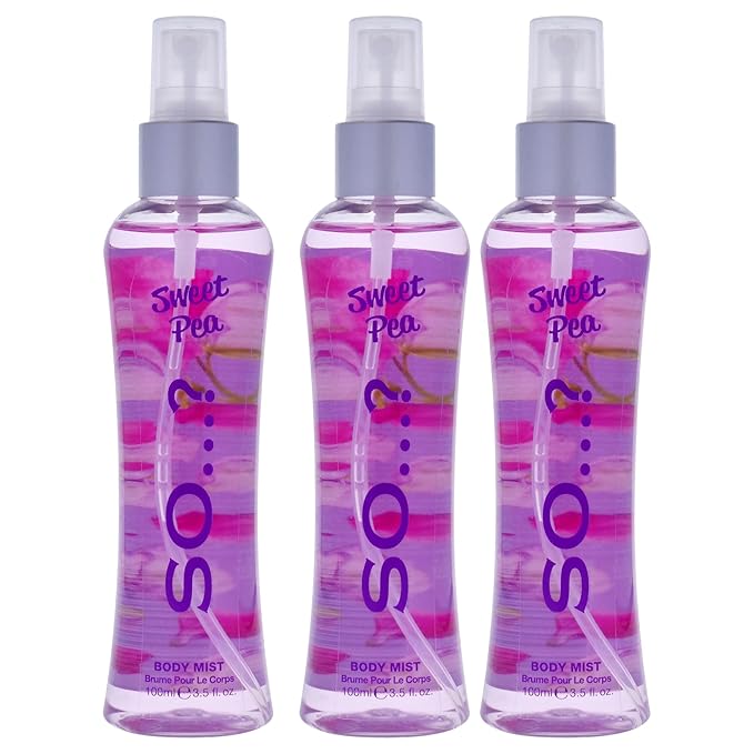 So...? Sweet Pea Body Mist for Women - 3.5 oz Body Mist - Pack of 3