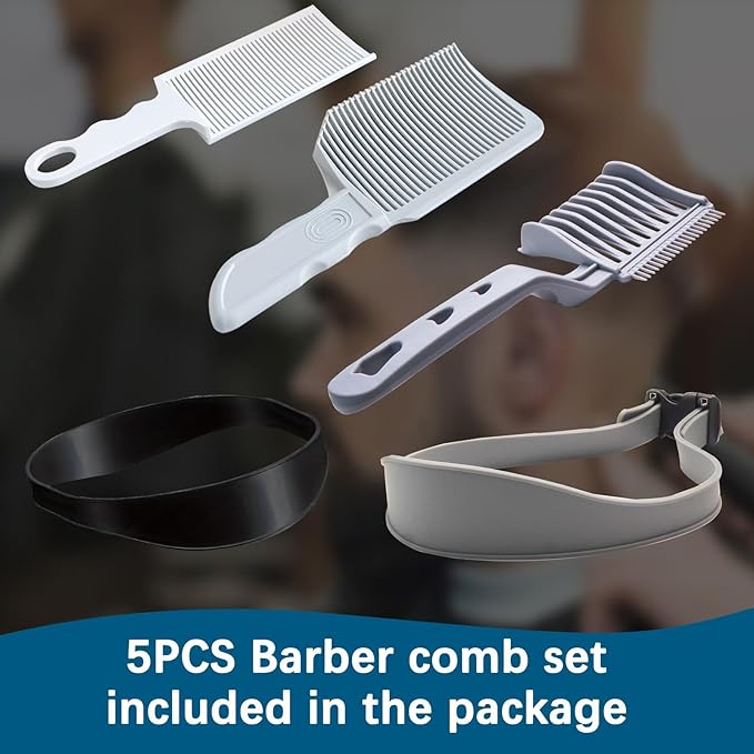 5PC， fading trimming comb, fading comb, self hair cutting tool, men's self hair cutting kit, very suitable for professionals and families to use.