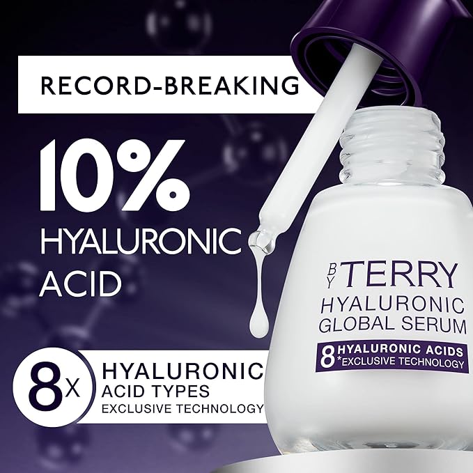 By Terry Hyaluronic Global Face Serum, Reduces Wrinkles & Fine Lines, Vegan & Fragrance Free, Suitable for All Skin Types, 1.1 fl oz