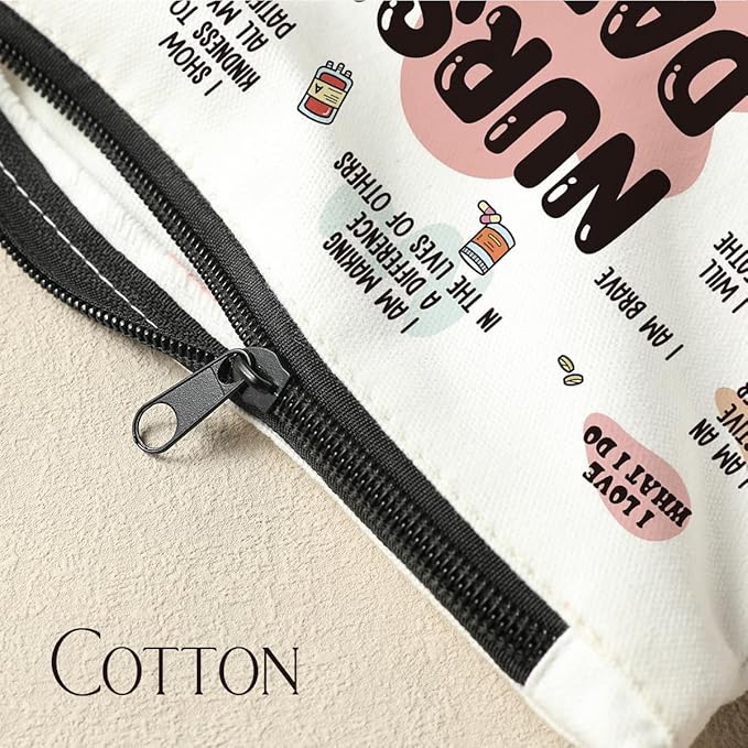 Nurse Accessories for Work Makeup Bag Cosmetic Bag, Nursing Essentials, Nurse Gifts, Mental Health Gifts, Inspirational Gifts for Women Female RN CNA NICU nurse Graduation Birthday Nurse Day