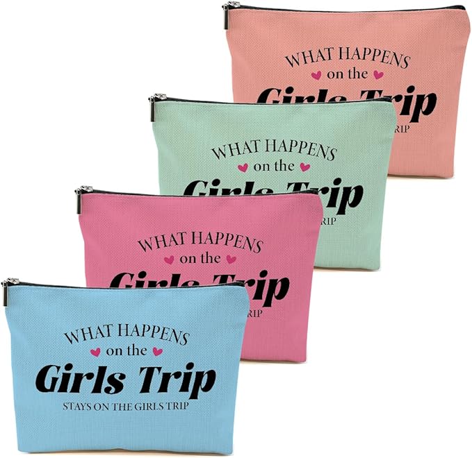 1 Pcs 3 Pcs 4 Pcs Makeup Bag, Girls Trip Gifts Favors Girls Weekend Gifts, Friendship Gifts for Women Bestie Bride