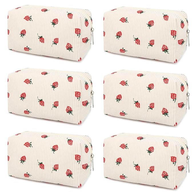 SOIDRAM Makeup Bag Preppy Cosmetic Bag Bulk Makeup Pouch Personalize Travel Toiletry Bag Organizer Cute DIY Makeup Brushes Storage Bag for Women