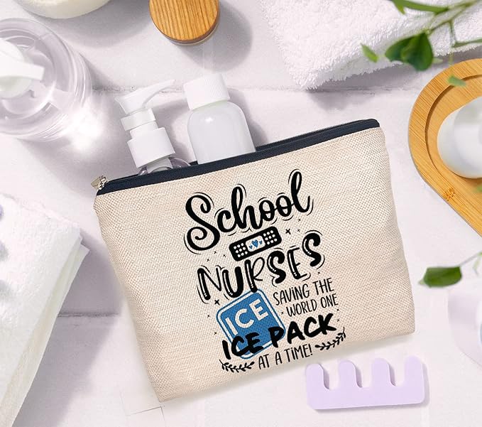 IWXYI School Nurse Gifts,School Nurse Makeup Bag Make up Bags Zipper Pouch Travel Toiletry Gifts