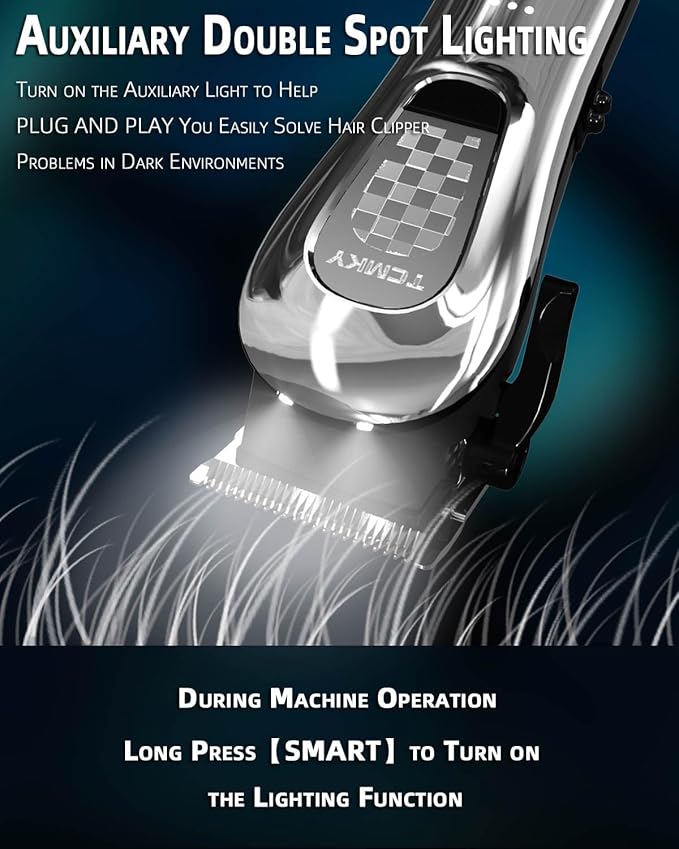 Hair Clippers for Men Cordless&Corded Barber Clippers for Hair Cutting & Grooming Professional Hair Trimmer for Men Rechargeable Hair Trimmer Kit for Household (Silvery)