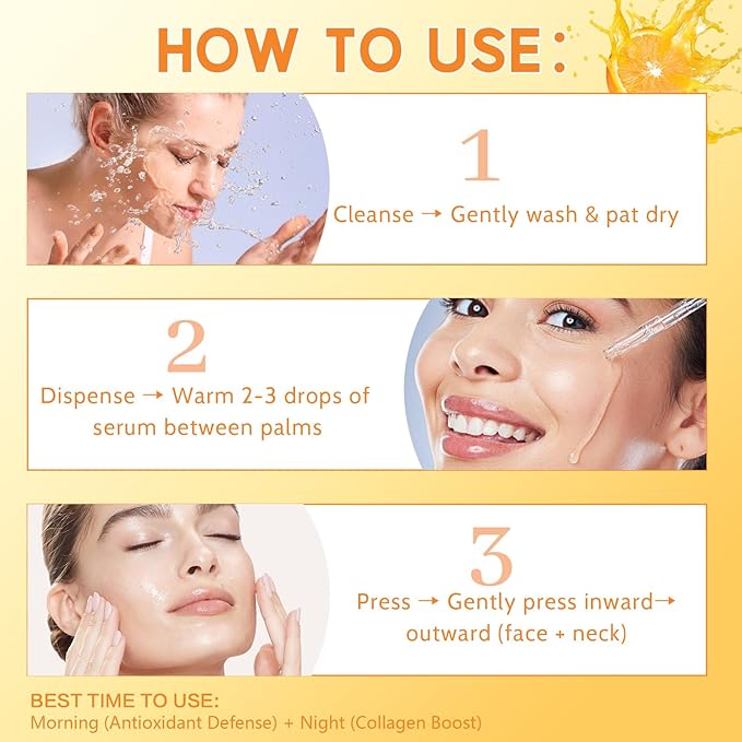 Premium 20% Vitamin C Serum for Face with Vitamin E, Sodium Hyaluronate - Boost Skin Collagen,Hydrate & Plump Skin, Anti Aging & Wrinkle Facial Serum (1 Fl Oz, Scented)