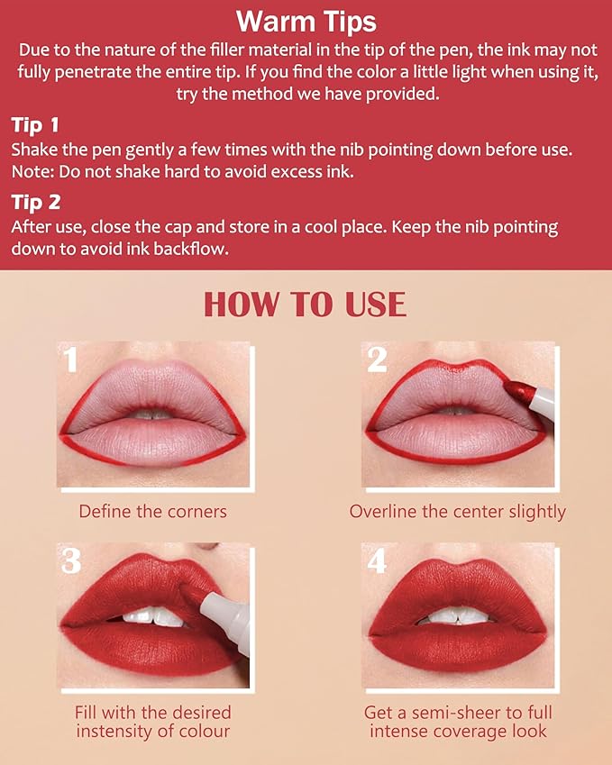 Lip Stain Liner Pen-1Pcs Nude Brown Lip Tint Stain Liquid Lipstick Lip Liner Pencil,Matte Lipcolor Lipstain,Longlasting Waterproof Lip Gloss,Precise Chisel Tip Lipgloss,Makeup Gift for Women-02