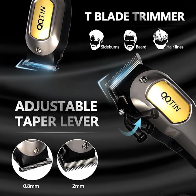 Hair Clippers for Men, Cordless & Corded Professional Clippers Set, 7500RPM Rechargeable Hair Cutting Kit with Precision Blades & Guide Combs, Ideal for Barbers & Home Use (Silver)
