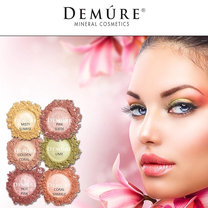 Demure Mineral Make Up (Golden Coral) Eye Shadow, Shimmer Eyeshadow, Loose Powder, Glitter Eyeshadow, Eye Makeup, Professional Makeup