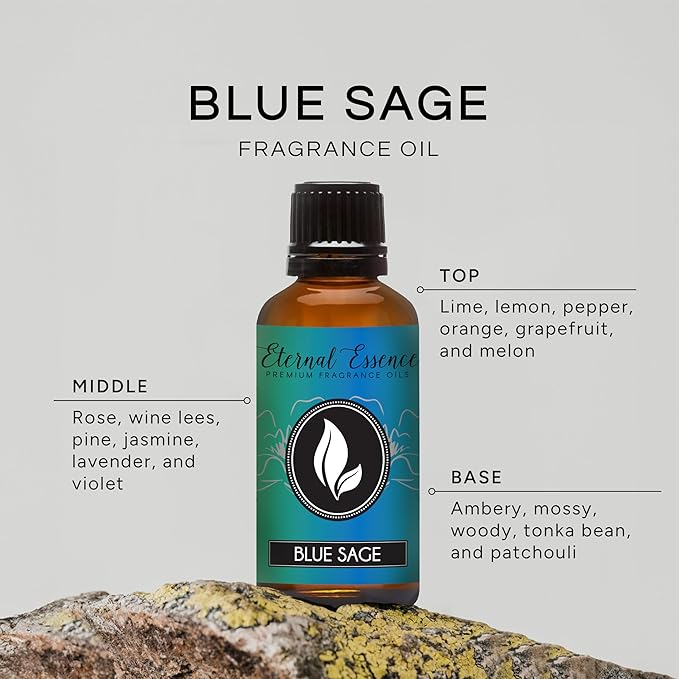 Eternal Essence Oils Blue Sage 30ml Premium Fragrance Oil - for Candle, Soap Making, Aromatherapy, Diffusers, Home Care, & Humidifiers