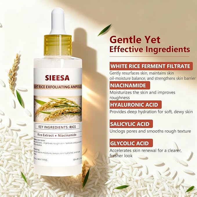 Peel Shot Glow White Rice Peeling Ampoule, Fermented Rice Extract Formula for Gentle Exfoliation, Soothes & Hydrates, For Various Skin Types (2.7 fl oz)