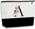 Initial Makeup Bag, Personalized Gifts for Women, Personalized Makeup Bag, Bridesmaid Gifts, Cosmetic bags for Women (Letter A)