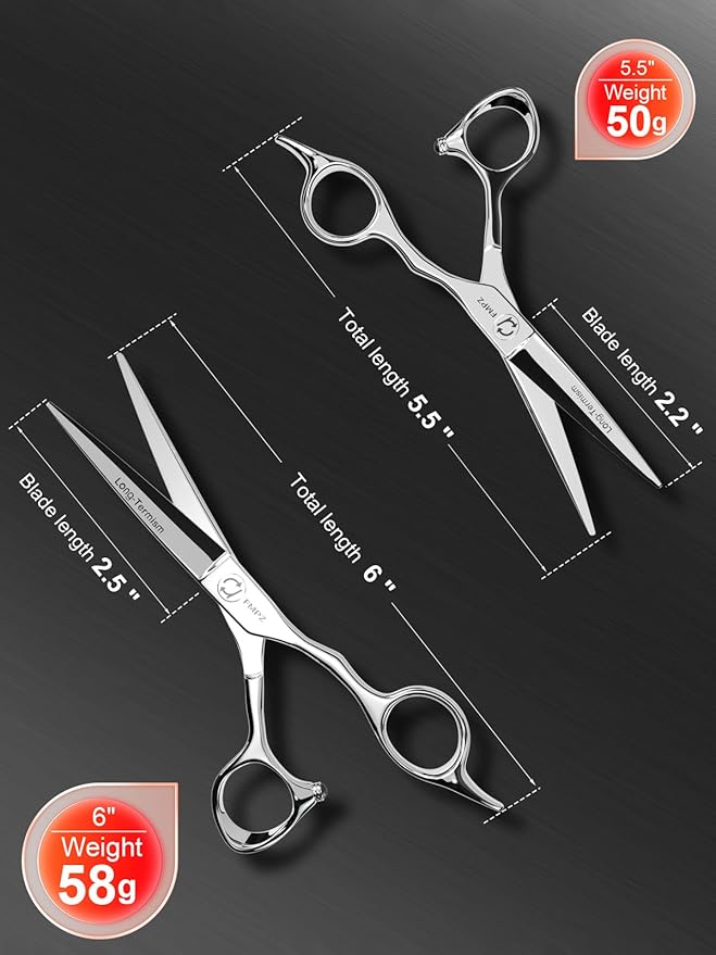 Hair Cutting Scissors Professional, 5.5" Barber Scissors, Hair Cutting Shears with 440C Steel - 60HRC Hardness Extremely Sharp with Ergonomic for Salon & Home Use - Classic Style