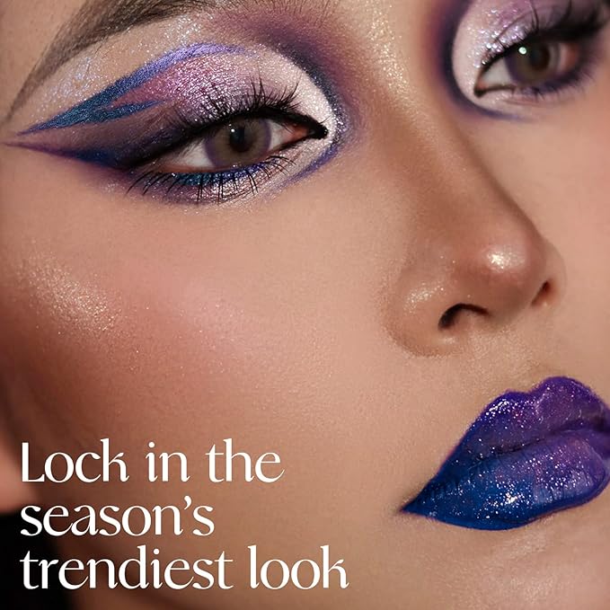 BEPHOLAN Eyeliner Pencil and Eyeshadow Palette, Blue-Purple Shifting Colors Glitter Waterproof Eyeliner, 24h Long-Lasting Metallic Colored Pen