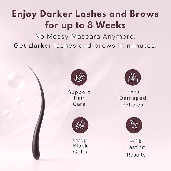 Livia - Black Eyelash and Eyebrow Color Set – Long-Lasting, Natural-Looking Color for 4 Weeks – Vegan, Gentle for Sensitive Skin – Easy DIY Solution