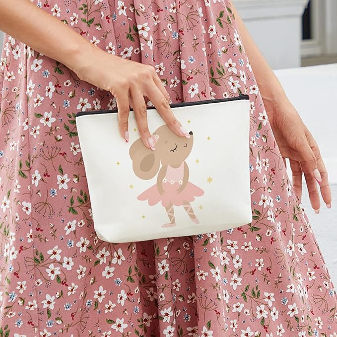 fkovcdy Cute ballerina makeup bag watercolor ballet dancing girl dancer gift recital gift little girl teen student ballet lover